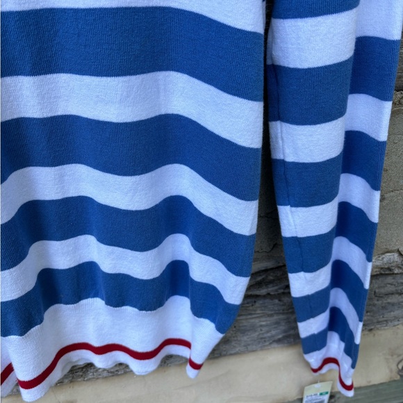 Merona Striped Blue and White Sweater Size M NWT - Picture 4 of 5
